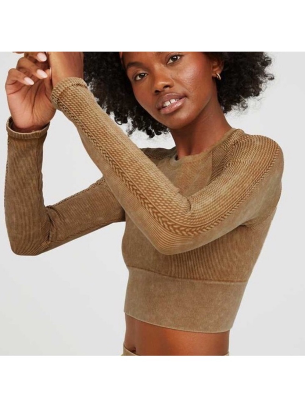 NEW Aerie Offline Big Chill bleach-dyed ribbed crop top